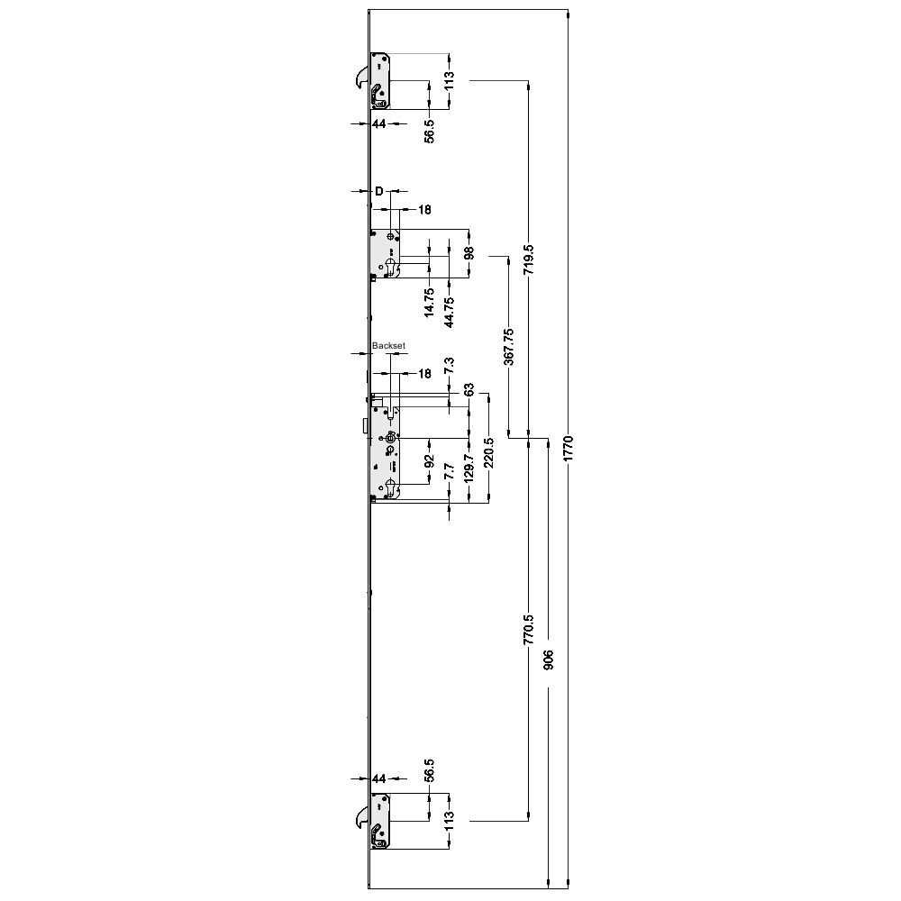 Winkhaus AV4-F 2070/45 92/8 M2 - detail view